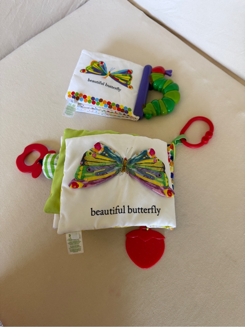 The Very Hungry Caterpillar 5 piece lot Baby soft book rattle toy tether toy - Picture 8 of 13